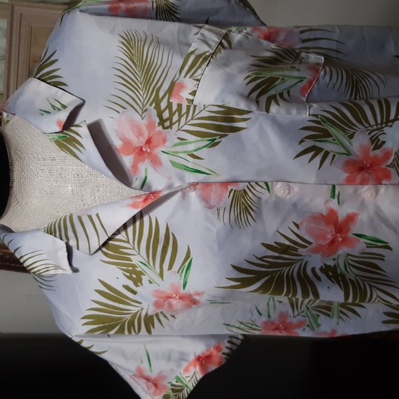 Womens Hawaiian Shirt Button up top Blouse APT 9 Plus Intimates sleepshirt b46 - Picture 5 of 6